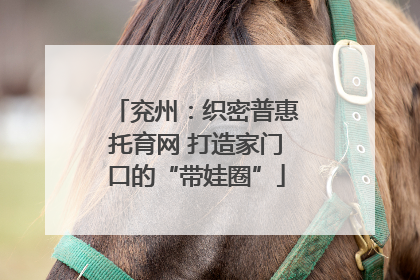 兖州：织密普惠托育网 打造家门口的“带娃圈”