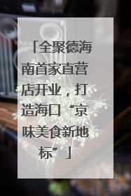 全聚德海南首家直营店开业，打造海口“京味美食新地标”