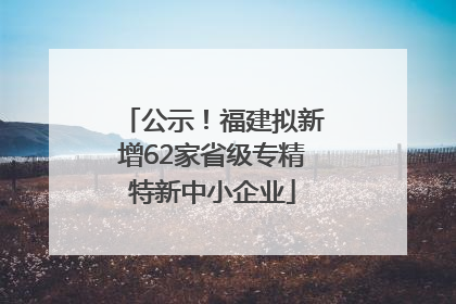 公示！福建拟新增62家省级专精特新中小企业
