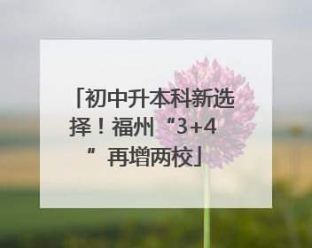 初中升本科新选择！福州“3+4”再增两校