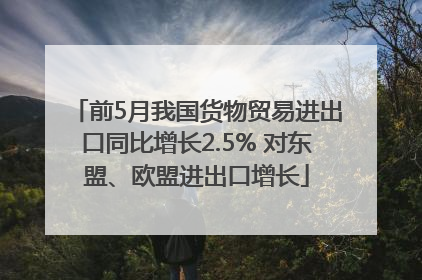前5月我国货物贸易进出口同比增长2.5% 对东盟、欧盟进出口增长