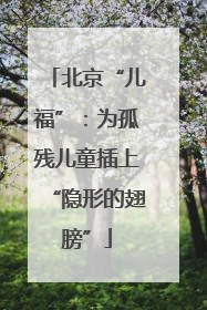 北京“儿福”：为孤残儿童插上“隐形的翅膀”