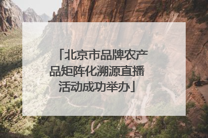 北京市品牌农产品矩阵化溯源直播活动成功举办