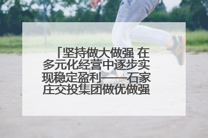 坚持做大做强 在多元化经营中逐步实现稳定盈利——石家庄交投集团做优做强典型报道之三
