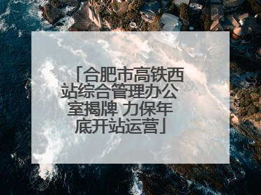 合肥市高铁西站综合管理办公室揭牌 力保年底开站运营