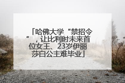 哈佛大学“禁招令”，让比利时未来首位女王、23岁伊丽莎白公主难毕业