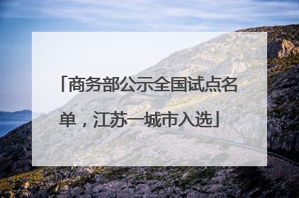 商务部公示全国试点名单，江苏一城市入选