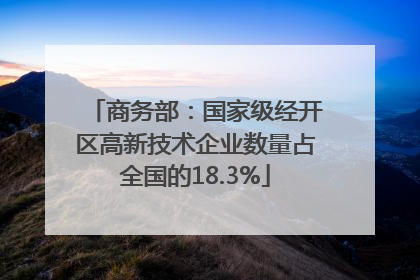 商务部：国家级经开区高新技术企业数量占全国的18.3%