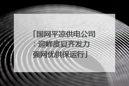 国网平凉供电公司：迎峰度夏齐发力 强网优供保运行
