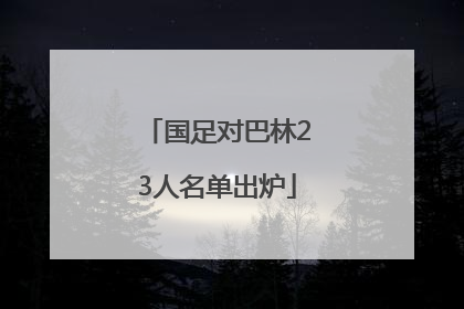 国足对巴林23人名单出炉