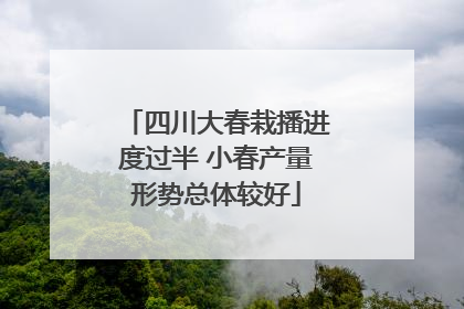 四川大春栽播进度过半 小春产量形势总体较好