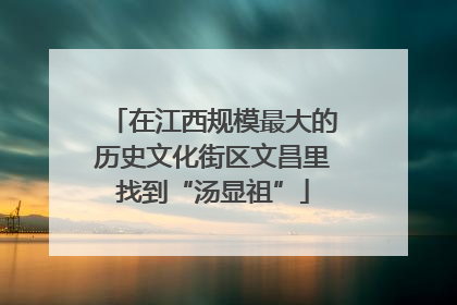 在江西规模最大的历史文化街区文昌里找到“汤显祖”