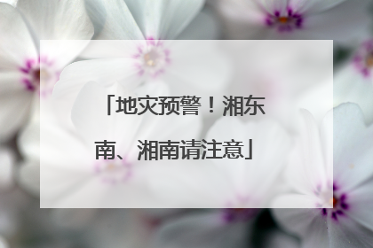地灾预警！湘东南、湘南请注意
