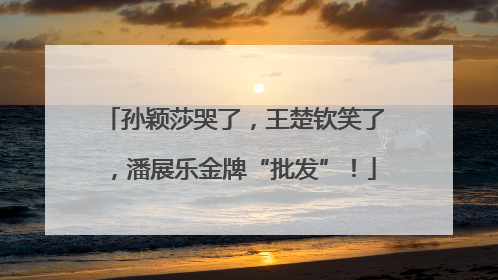 孙颖莎哭了，王楚钦笑了，潘展乐金牌“批发”！