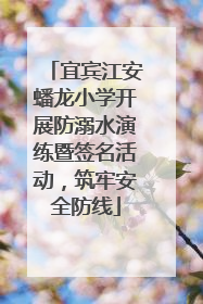 宜宾江安蟠龙小学开展防溺水演练暨签名活动，筑牢安全防线
