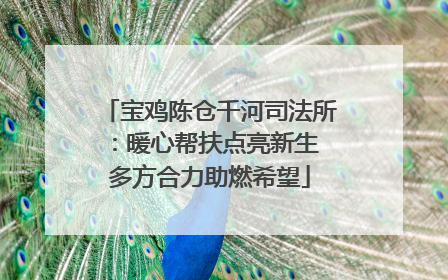宝鸡陈仓千河司法所：暖心帮扶点亮新生 多方合力助燃希望