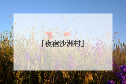 夜宿沙洲村