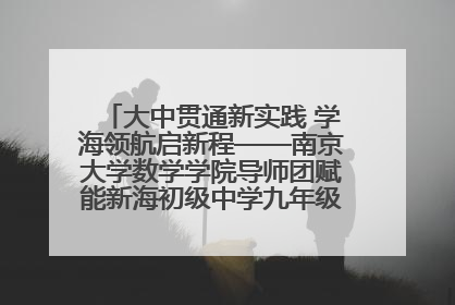 大中贯通新实践 学海领航启新程——南京大学数学学院导师团赋能新海初级中学九年级学子生涯规划