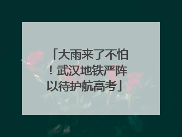 大雨来了不怕！武汉地铁严阵以待护航高考