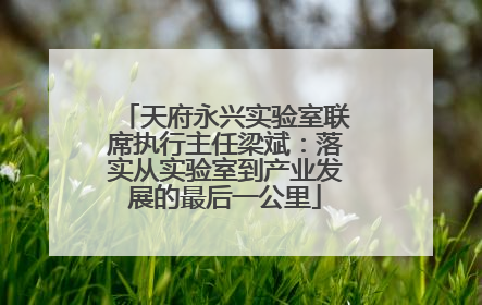 天府永兴实验室联席执行主任梁斌：落实从实验室到产业发展的最后一公里