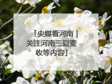 央媒看河南｜关注河南三夏麦收等内容