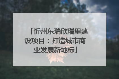 忻州东瑞欣瑞里建设项目：打造城市商业发展新地标