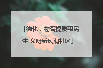 德化：物管提质惠民生 文明新风润社区