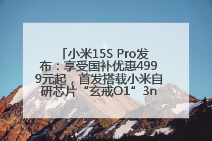 小米15S Pro发布：享受国补优惠4999元起，首发搭载小米自研芯片“玄戒O1”3nm旗舰处理器