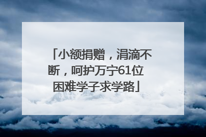 小额捐赠，涓滴不断，呵护万宁61位困难学子求学路