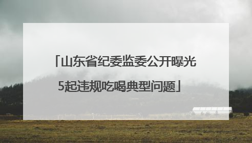 山东省纪委监委公开曝光5起违规吃喝典型问题