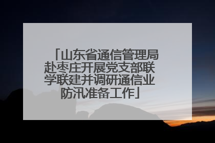 山东省通信管理局赴枣庄开展党支部联学联建并调研通信业防汛准备工作
