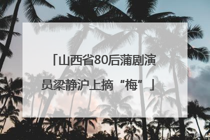 山西省80后蒲剧演员梁静沪上摘“梅”