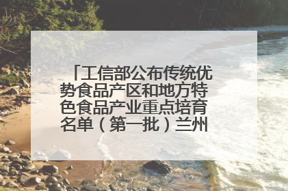 工信部公布传统优势食品产区和地方特色食品产业重点培育名单（第一批）兰州牛肉拉面位列其中