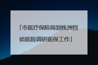 市医疗保障局到株洲恺德医院调研医保工作