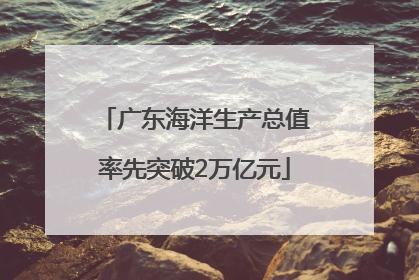 广东海洋生产总值率先突破2万亿元