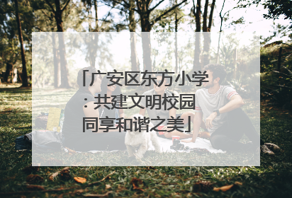 广安区东方小学：共建文明校园 同享和谐之美