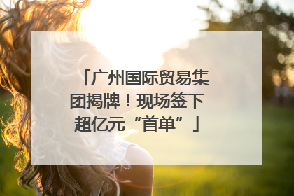广州国际贸易集团揭牌！现场签下超亿元“首单”