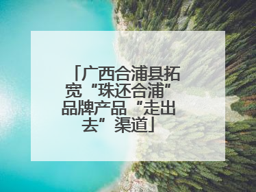 广西合浦县拓宽“珠还合浦”品牌产品“走出去”渠道