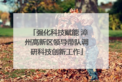 强化科技赋能 漳州高新区领导带队调研科技创新工作