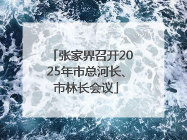 张家界召开2025年市总河长、市林长会议