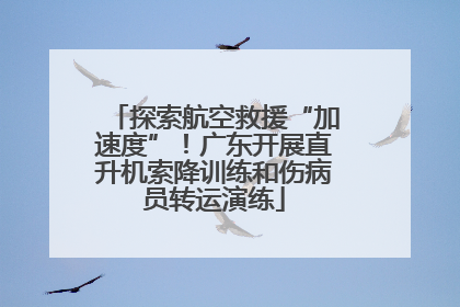 探索航空救援“加速度”！广东开展直升机索降训练和伤病员转运演练