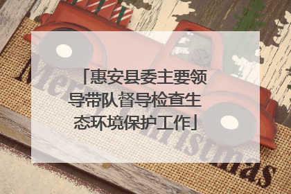 惠安县委主要领导带队督导检查生态环境保护工作
