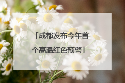 成都发布今年首个高温红色预警