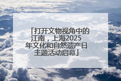 打开文物视角中的江南，上海2025年文化和自然遗产日主题活动启幕