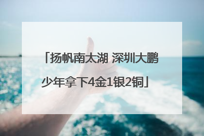 扬帆南太湖 深圳大鹏少年拿下4金1银2铜
