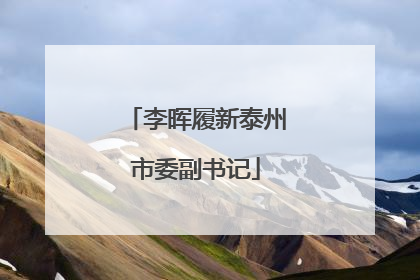 李晖履新泰州市委副书记