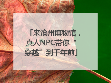 来沧州博物馆，真人NPC带你“穿越”到千年前