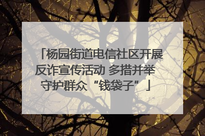 杨园街道电信社区开展反诈宣传活动 多措并举守护群众“钱袋子”
