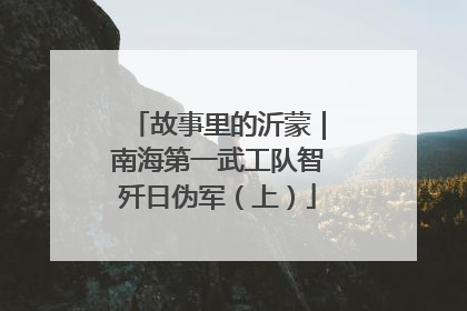 故事里的沂蒙｜南海第一武工队智歼日伪军（上）