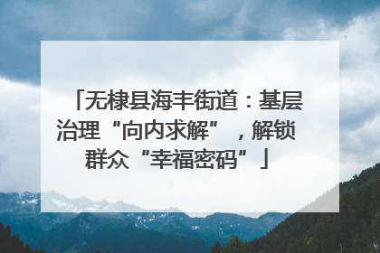 无棣县海丰街道：基层治理“向内求解”，解锁群众“幸福密码”